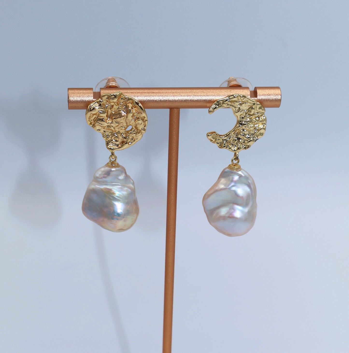 Selene Baroque Pearl Earrings Sun & Moon