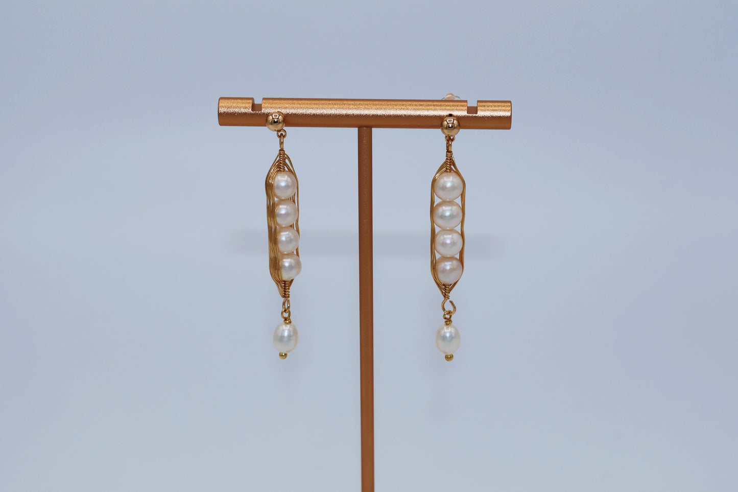 Penelope Pearl Earrings 14k Gold Filled Pea Pod