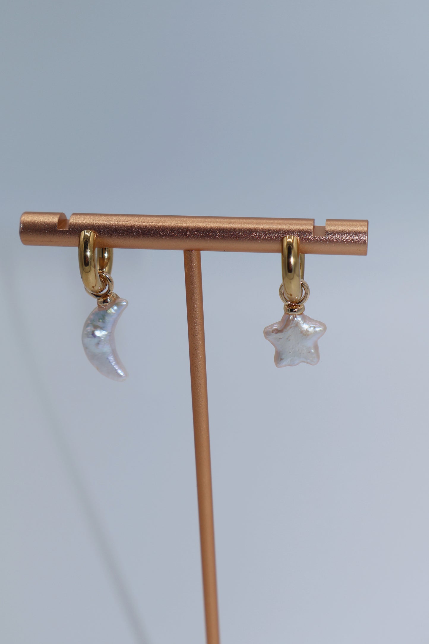 Diana Freshwater Iridescent Star & Moon Pearl Earrings