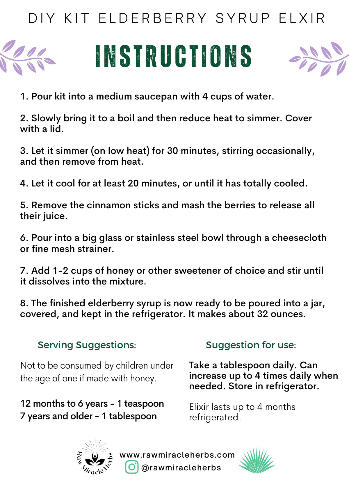 DIY KIT (Elderberry Syrup Elixir)