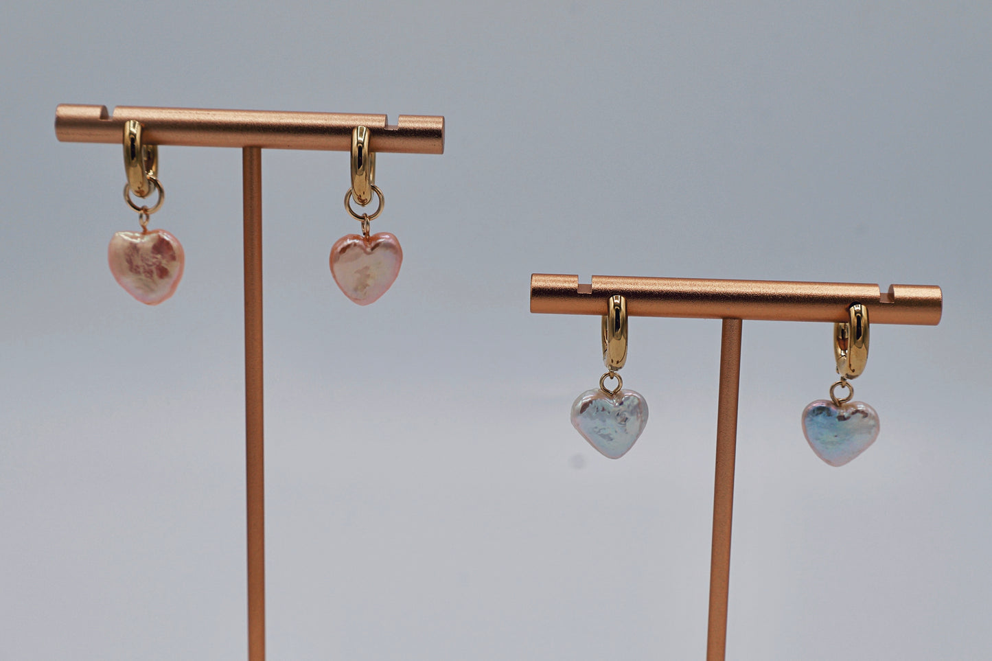 Aphrodite Heart Pearl Earrings 14K Gold Filled Hoop Minimal