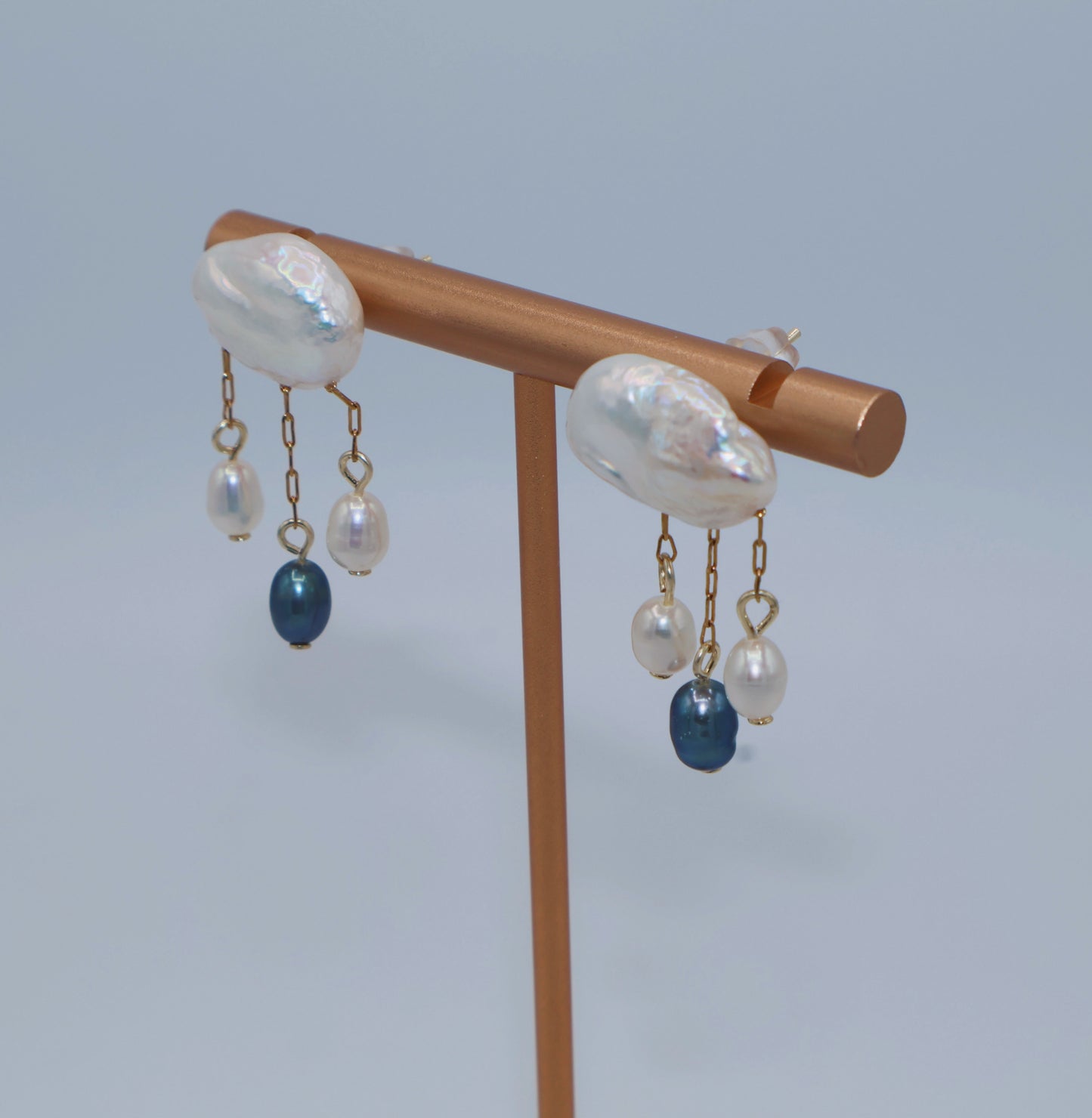 Indra Baroque Pearl Earrings Cloudy Rain Drops