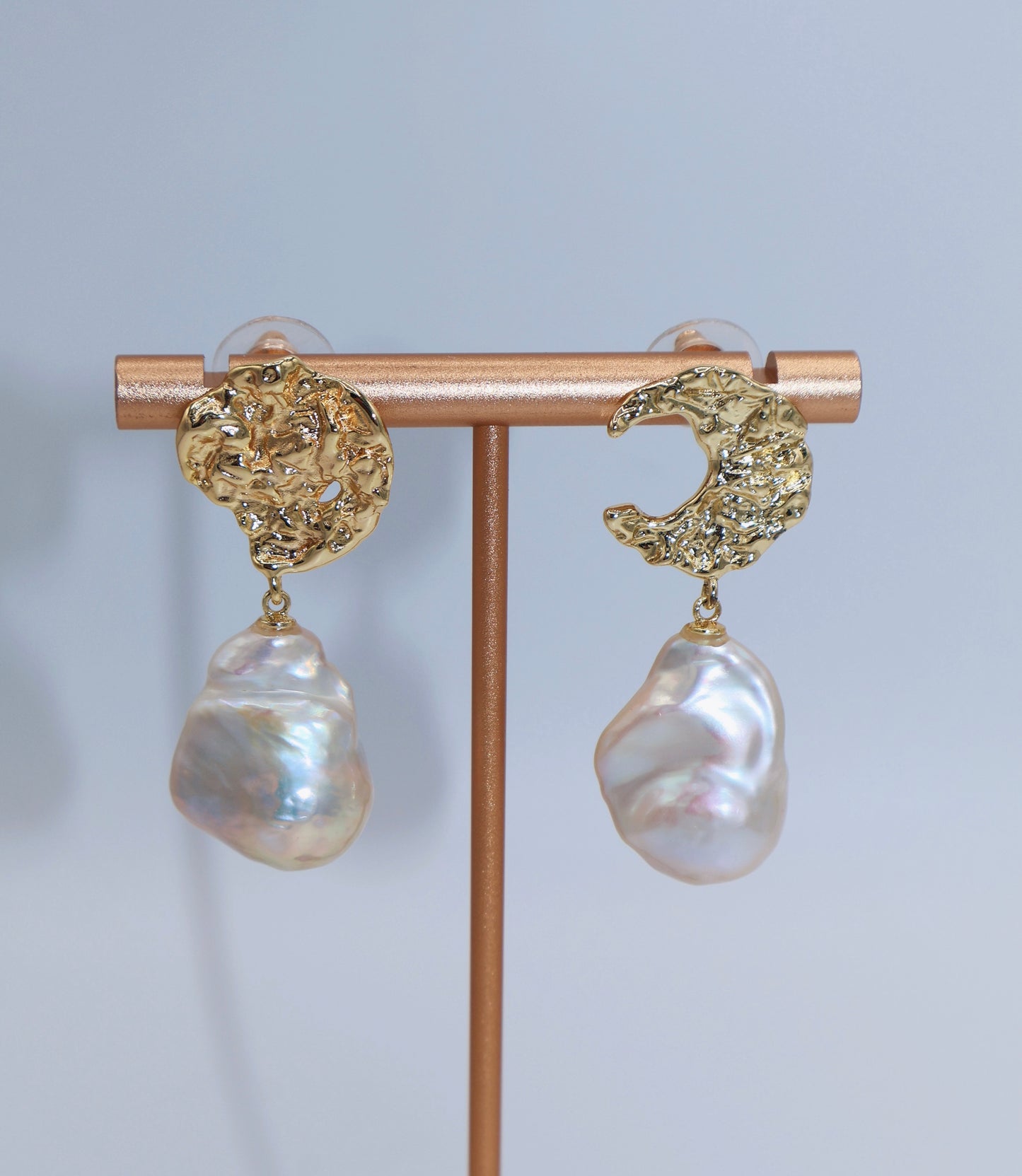 Selene Baroque Pearl Earrings Sun & Moon