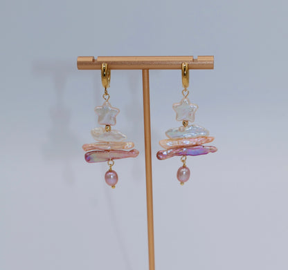Calliope Baroque Star Pearl Earrings Gift
