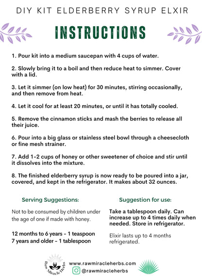DIY KIT (Elderberry Syrup Elixir)