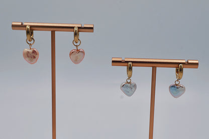Aphrodite Heart Pearl Earrings 14K Gold Filled Hoop Minimal