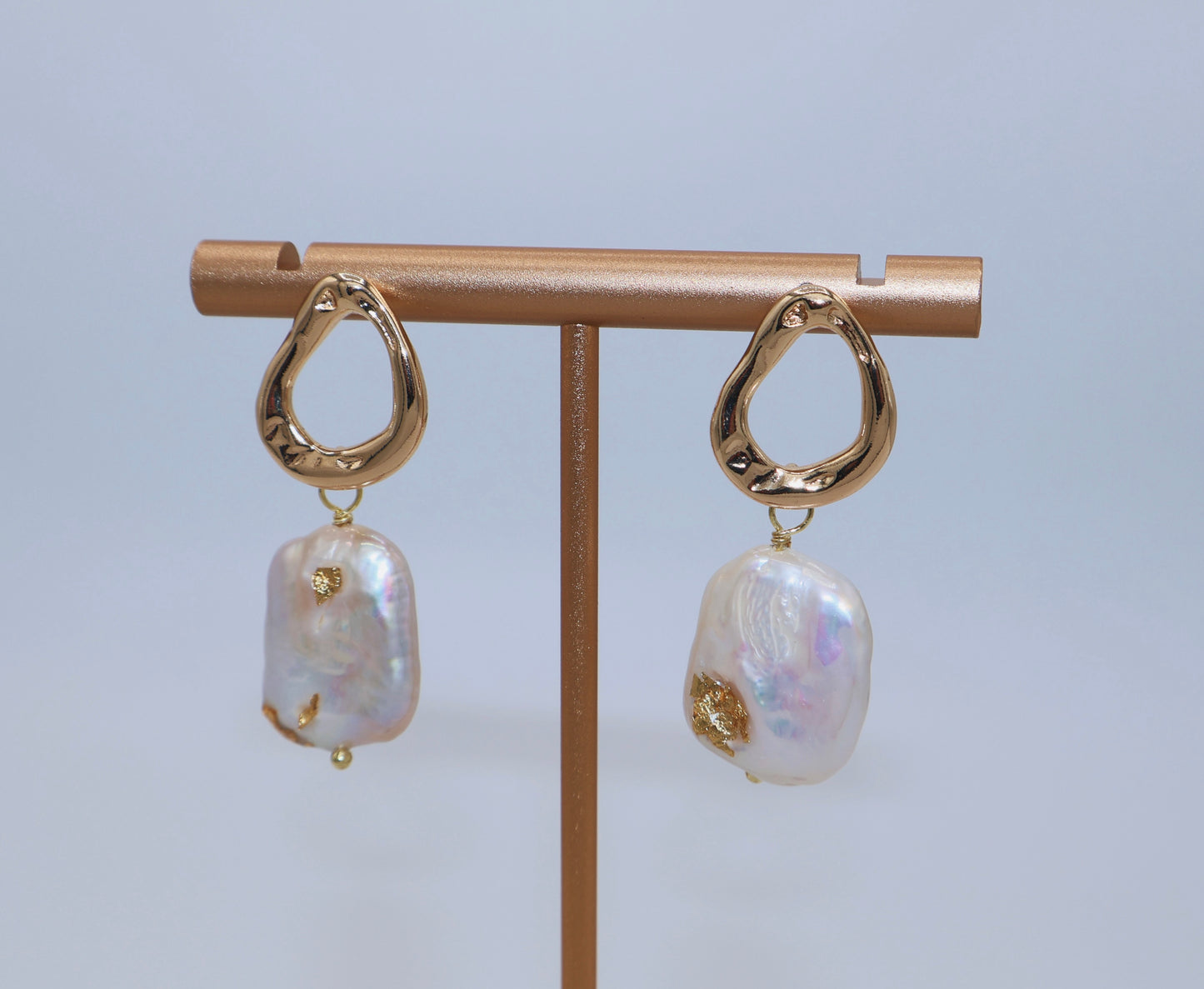 Inanna Gold Dangle Pearl Earrings