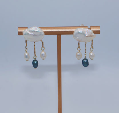 Indra Baroque Pearl Earrings Cloudy Rain Drops