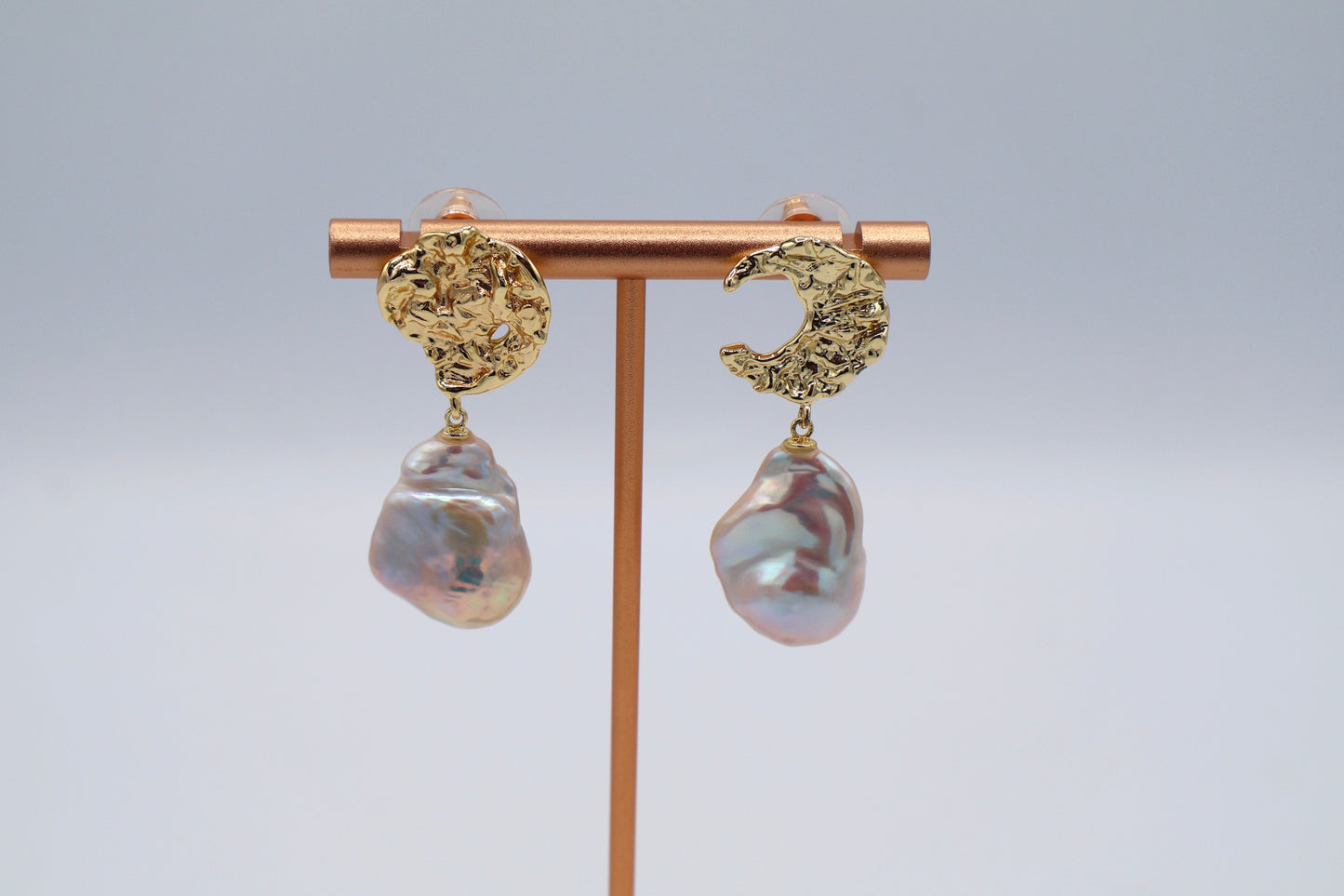 Selene Baroque Pearl Earrings Sun & Moon