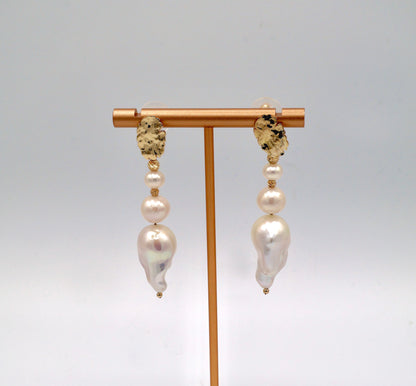 Cora Freshwater Baroque Pearl Earrings Large