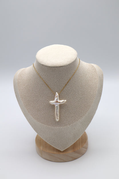 Sophia Baroque Freshwater Cross Pearl Necklace
