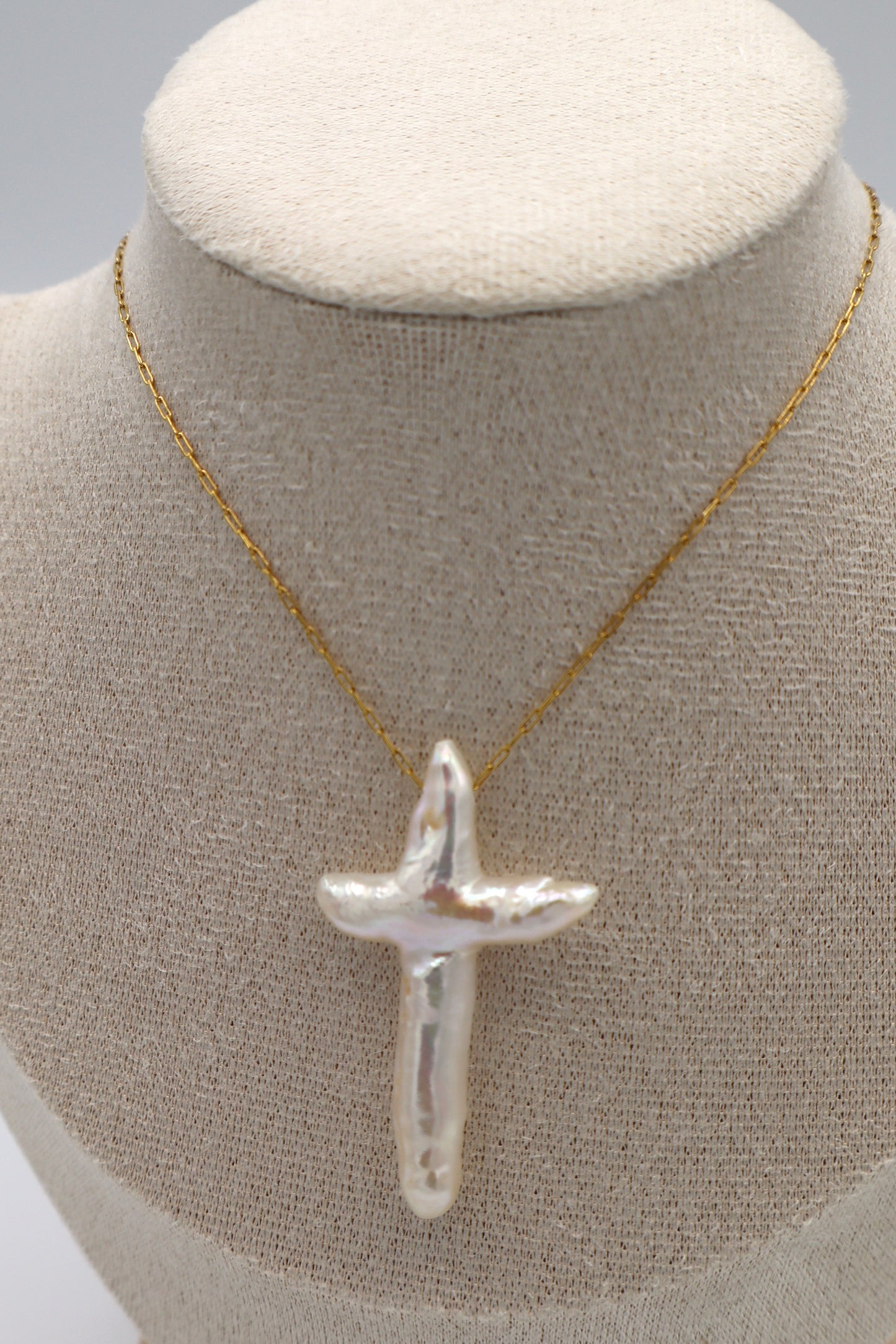 Sophia Baroque Freshwater Cross Pearl Necklace